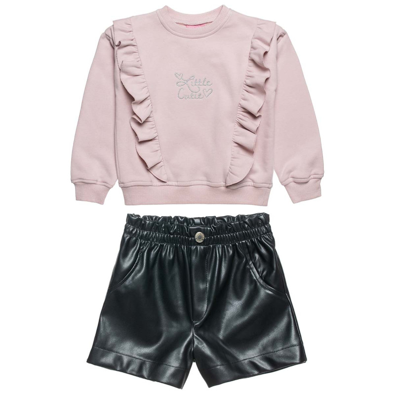 Set top with eco leather shorts (12 months-5 years)