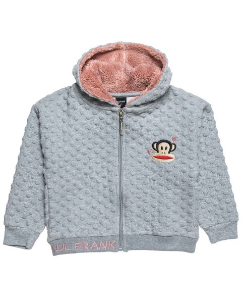 Zip hoodie cotton fleece blend Paul Frank with embroidery (12 months-5 years)