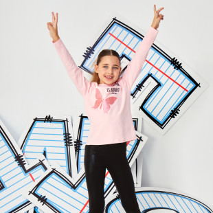 Long sleeve top with glitter and embossed elements (6-14 years)