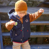 Vest jacket with ebroideries and eco fur lining (12 months-5 years)