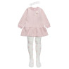 Dress with knitted flower and tights (6 months-4 years)