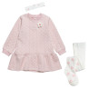 Dress with knitted flower and tights (6 months-4 years)