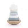 Toy label label from natural wood Stacking rings blue (12+ months)