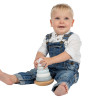 Toy label label from natural wood Stacking rings blue (12+ months)