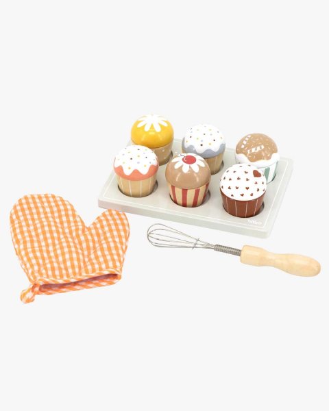 Παιχνίδι Tryco ξύλινο σετ με 6 cupcakes (18+ μηνών)