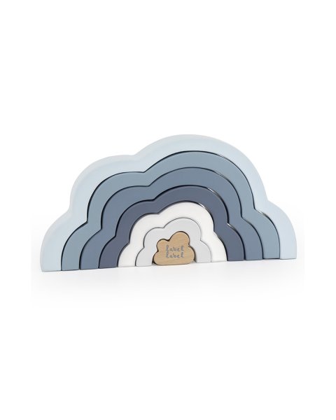 Toy label label from natural wood Rainbow puzzle cloud blue (12+ months)
