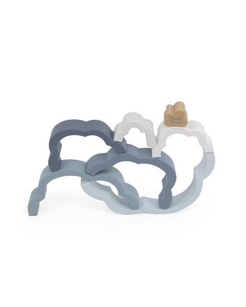 Toy label label from natural wood Rainbow puzzle cloud blue (12+ months)