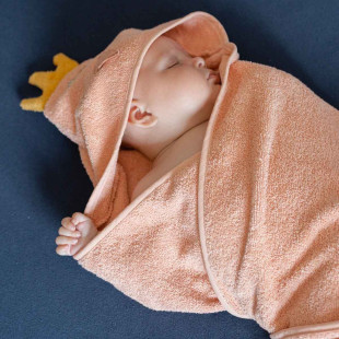 Hooded towel 100% cotton (75x75cm) swan