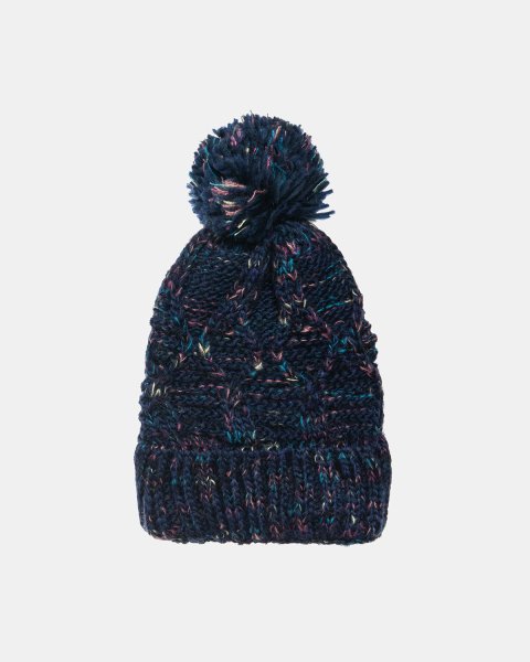 Beanie with thick knitting and pom pon one size (6-16 years)