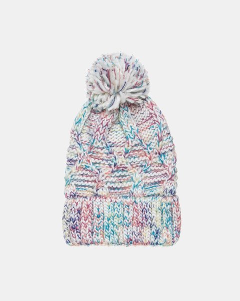 Beanie with thick knitting and pom pon one size (6-16 years)