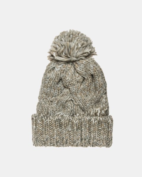 Beanie with thick knitting and pom pon one size (6-16 years)