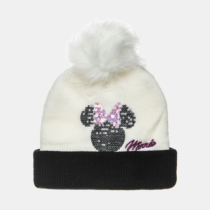 Beanie Disney Minnie Mouse with thick knitting and sequins one size (3-6 years)