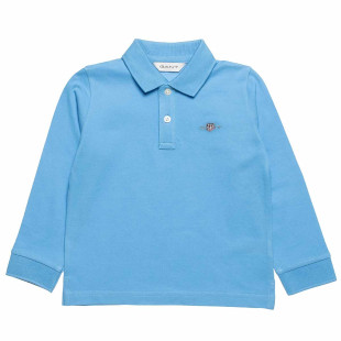 Long sleeve pique polo Gant top with embroidery (2-7 years)