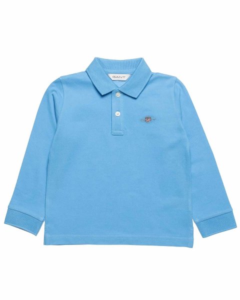 Long sleeve pique polo Gant top with embroidery (2-7 years)
