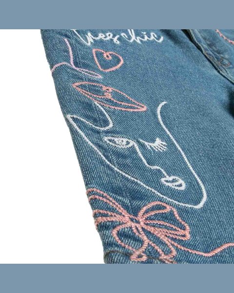 Denim pants True Blue with embroidery (12 months-5 years)