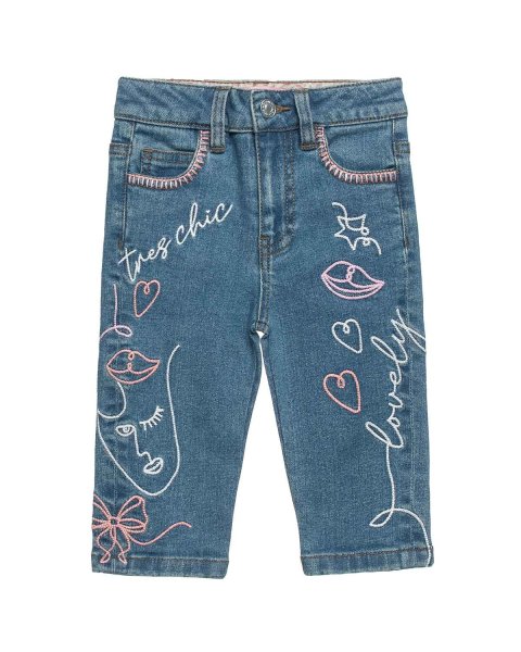 Denim pants True Blue with embroidery (12 months-5 years)