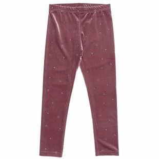 Leggings velour with hearts pattern (6-14 years)