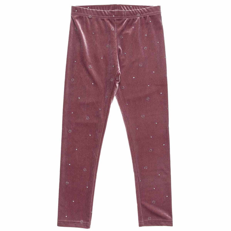 Leggings velour with hearts pattern (6-14 years)