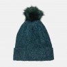 Beanie with soft knit and pom pon one size (6-16 years)