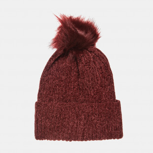 Beanie with soft knit and pom pon one size (6-16 years)