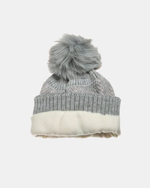 Beanie with pom pon and inner lining one size (1-5 years)