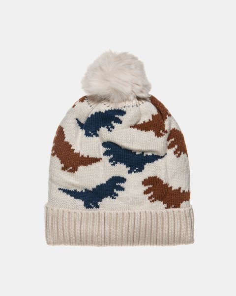 Beanie with pom pon and inner lining one size (1-3 years)