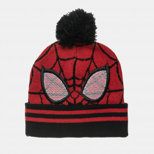 Beanie Spiderman with pom pon and embroidery one size (6-12 years)