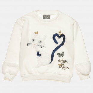 Long sleeve top cotton fleece blend with sequins (12 months-5 years)