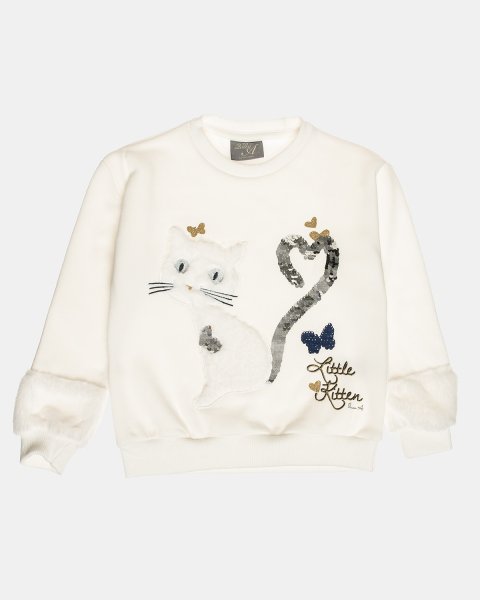 Long sleeve top cotton fleece blend with sequins (12 months-5 years)