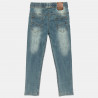 Denim pants with an elasticized drawstring waistband (6-16 years)