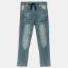 Denim pants with an elasticized drawstring waistband (6-16 years)