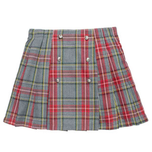 Skirt checkered with metallic buttons (4-14 years)
