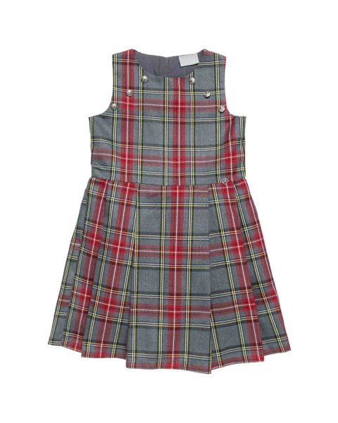 Checkered sleveless dress (6-14 years)