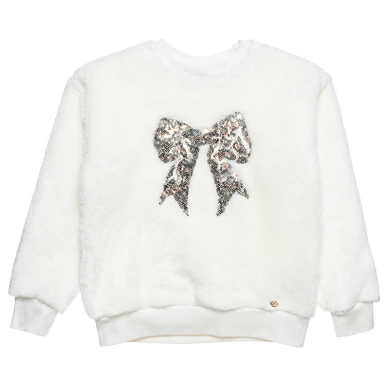 Top with fluffy texture and sequins (6-14 years)