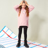 Dress cotton fleece blend with knitted flowers (6-14 years)