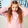 Dress cotton fleece blend with knitted flowers (6-14 years)