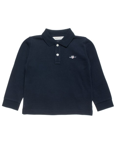 Long sleeve pique polo Gant top with embroidery (2-7 years)