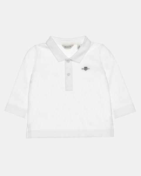 Long sleeve pique polo Gant top with embroidery (12-18 months)