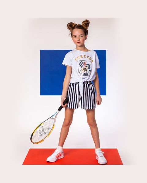 Top cropped with strass and glitter lettering (6-16 years)