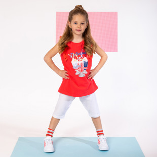 Top with ruffles and glitter print (6-14 years)