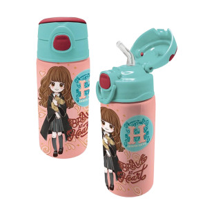 Water bottle stainless steel with straw Hermione 500ml