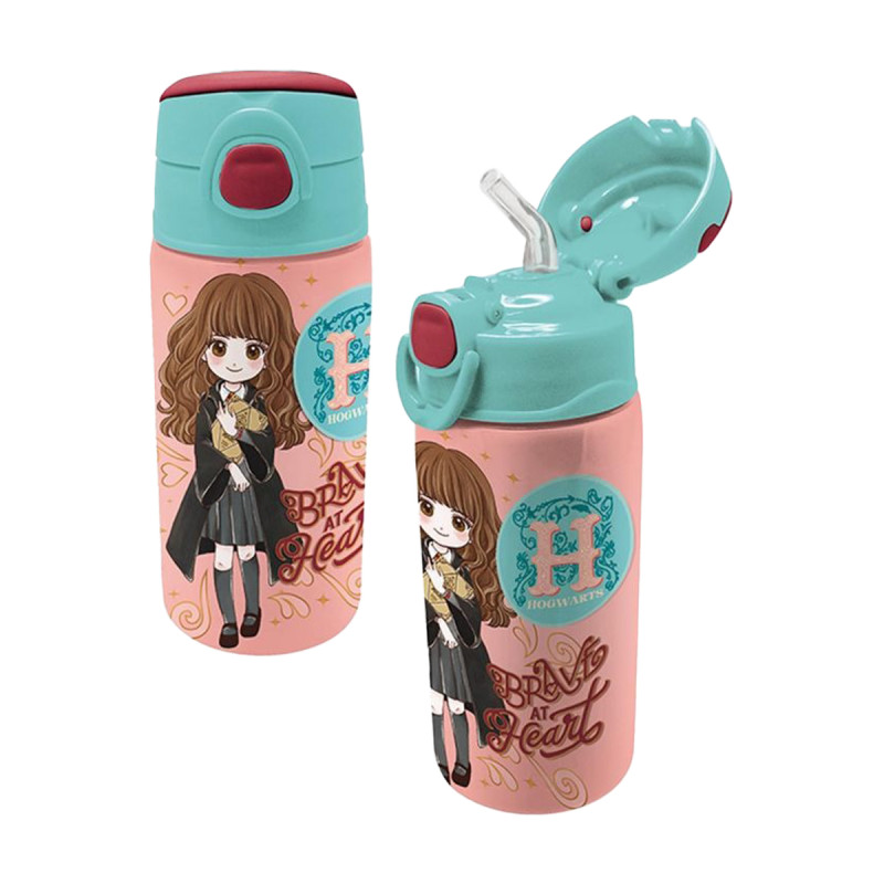 Water bottle stainless steel with straw Hermione 500ml