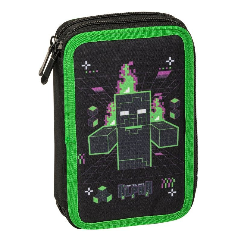 Pencil case Minecraft with double zipper and slots