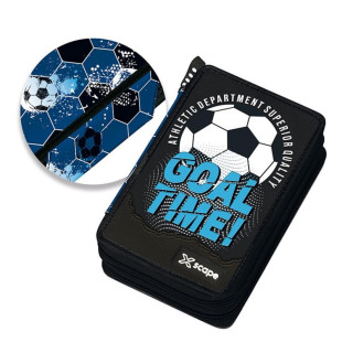Pencil case football Xscape with double zipper and slots