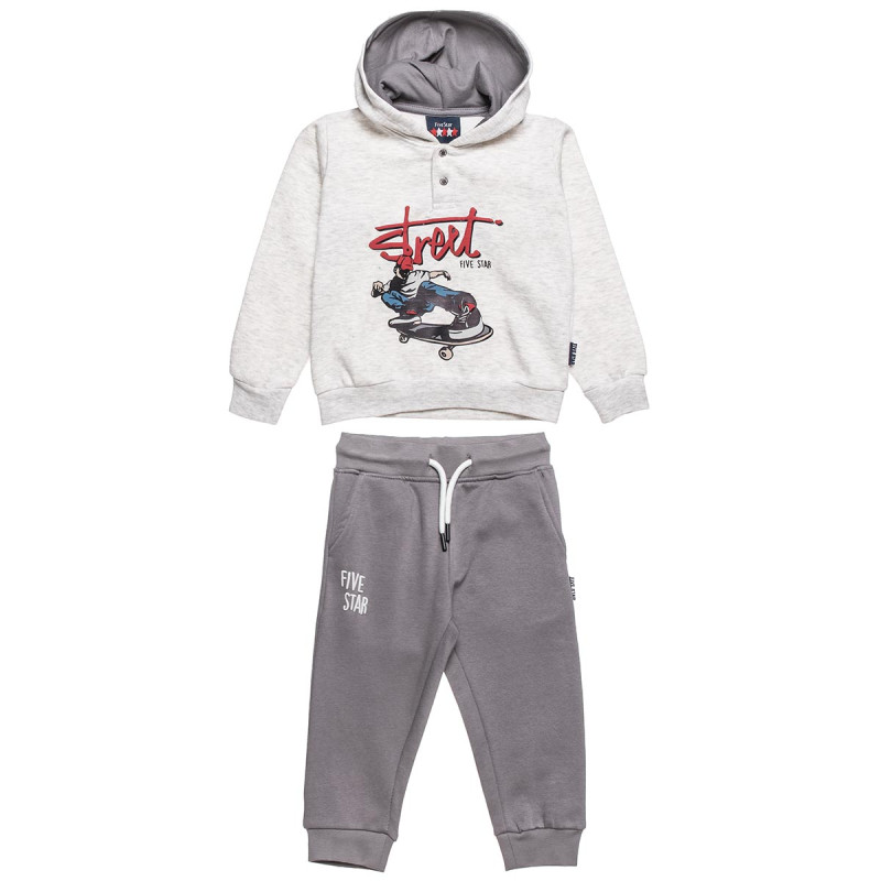 Tracksuit cotton fleece blend Five Star with embossed elements (18 months-5 years)