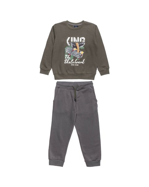 Tracksuit cotton fleece blend Five Star with embossed print (6-16 years)