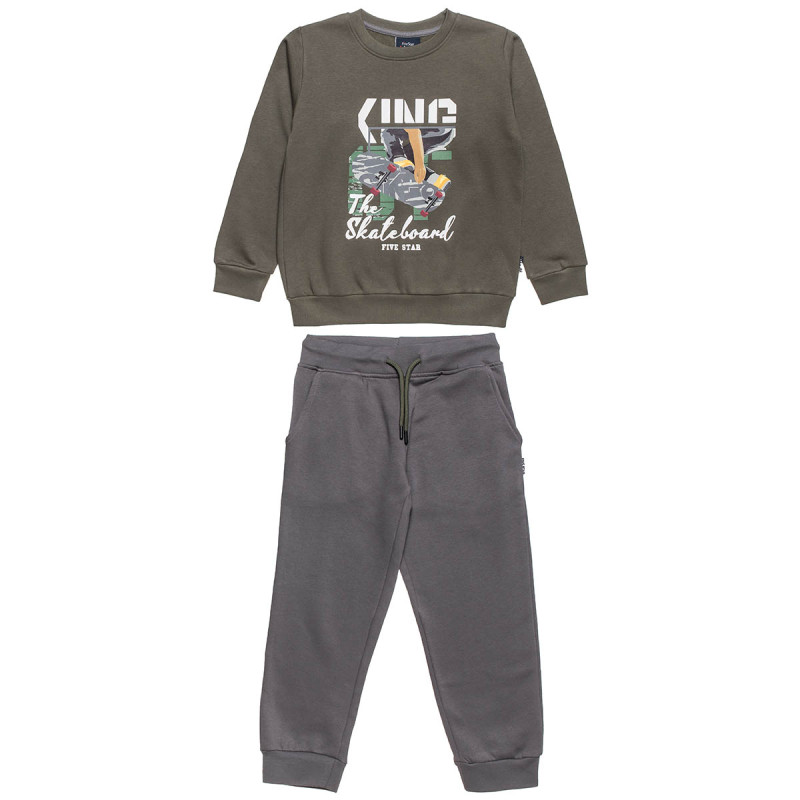 Tracksuit cotton fleece blend Five Star with embossed print (6-16 years)