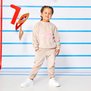 Tracksuit velour with eco fur detail (12 months-5 years)