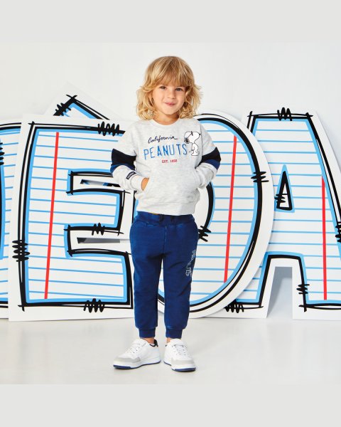 Set Snoopy cotton fleece blend with embossed elements (18 months-8 years)