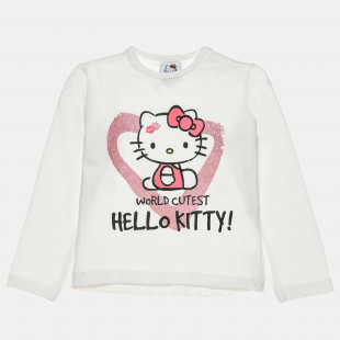 Long sleeve top Hello Kitty with glitter (18 months-8 years)